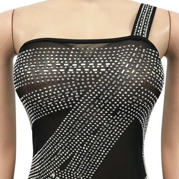 Mesh Rhinestones Maxi Dress New Size XL, XXL Available Strech Material. - Picture 4 of 9